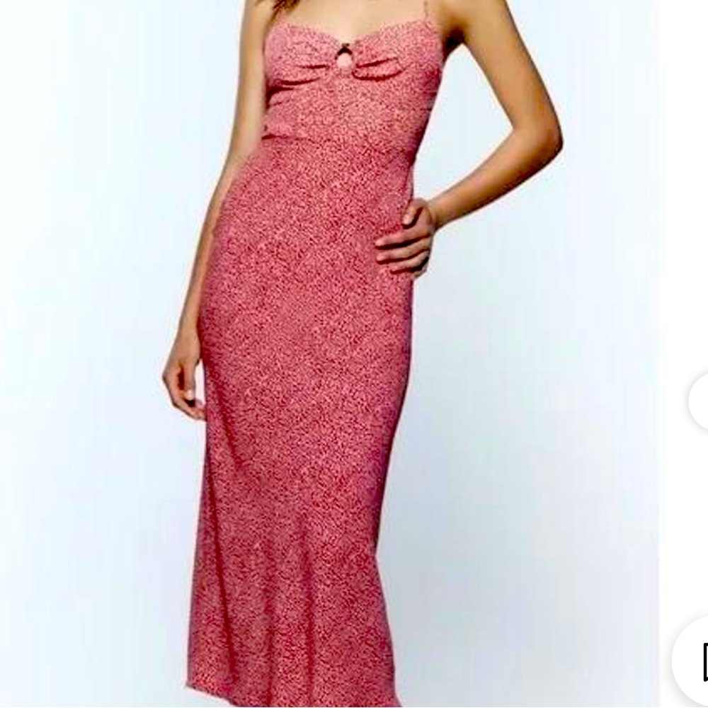 NWT Zara, pink and red midi dress, XS